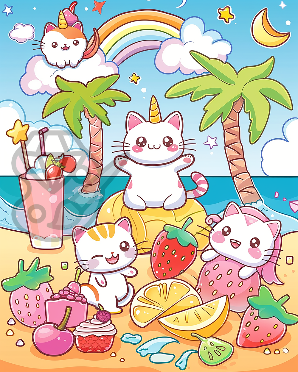 Caticorn-Strandparty